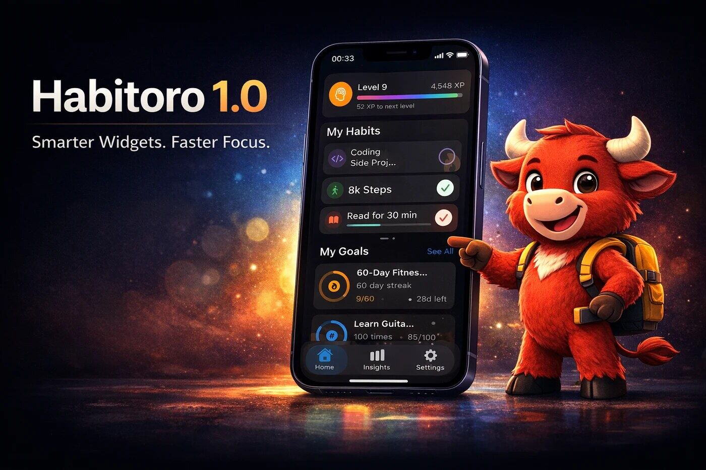 Habitoro 1.0 - Smarter Widgets, Faster Focus, Cleaner UX cover image