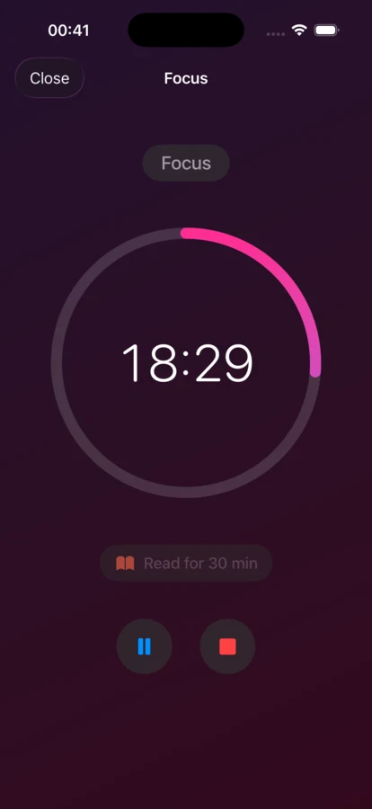 Habitoro focus timer screenshot
